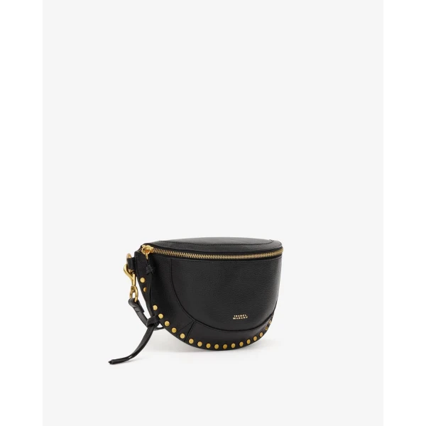 Isabel Marant Skano Belt Bag in Grained Leather, Black | Belt Bags | Coveti