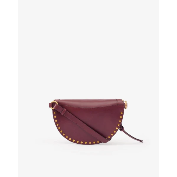 Isabel Marant Skano Belt Bag in Leather, Burgundy | Belt Bags | Coveti