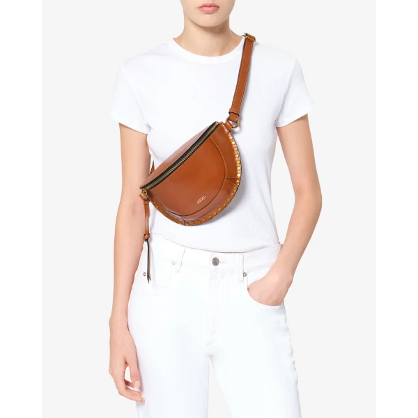Isabel Marant Skano Belt Bag in Leather, Cognac | Belt Bags | Coveti