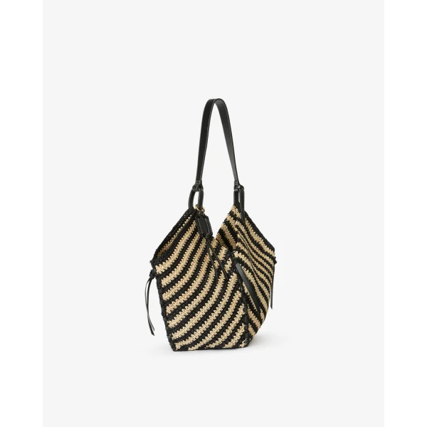 Isabel Marant Tampa Bag in Black and Natural | Shoulder & Crossbody Bags | Coveti