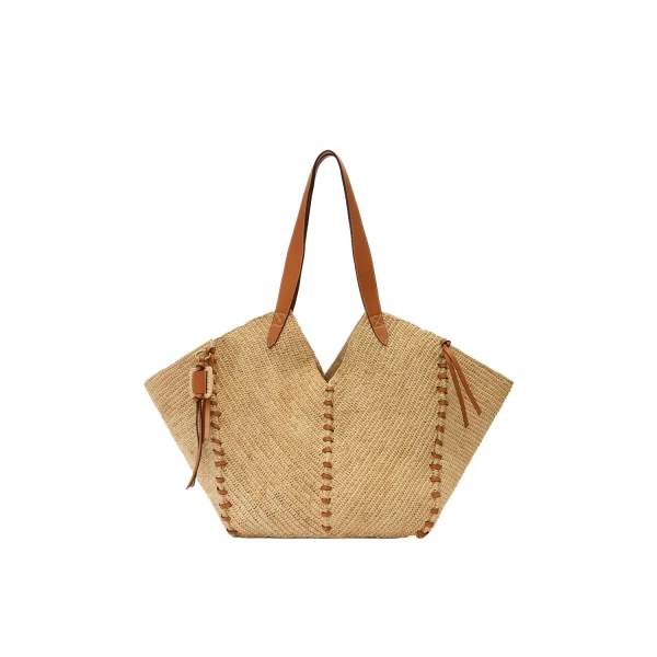 Tampa Tote Shoulder Bag in Natural and Cognac
