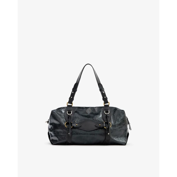 Isabel Marant Tilpa Bag in Leather, Black | Shoulder & Crossbody Bags | Coveti