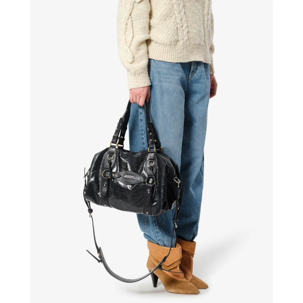 Isabel Marant Tilpa Bag in Leather, Black | Shoulder & Crossbody Bags | Coveti
