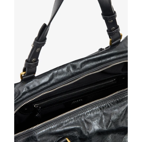 Isabel Marant Tilpa Bag in Leather, Black | Shoulder & Crossbody Bags | Coveti