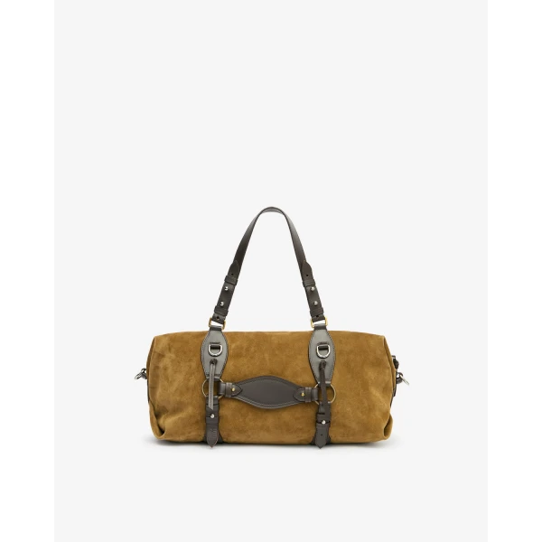 Isabel Marant Tilpa Suede Bag in Taupe | Shoulder & Crossbody Bags | Coveti