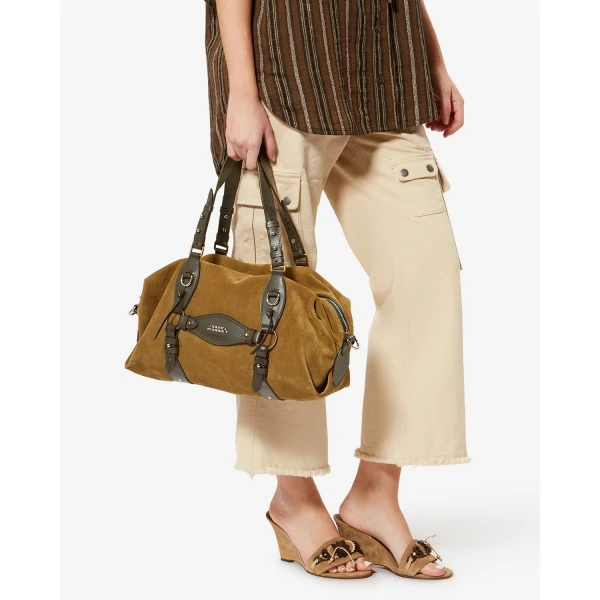 Isabel Marant Tilpa Suede Bag in Taupe | Shoulder & Crossbody Bags | Coveti
