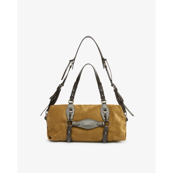 Isabel Marant Tilpa Suede Bag in Taupe | Shoulder & Crossbody Bags | Coveti