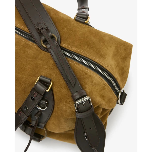 Isabel Marant Tilpa Suede Bag in Taupe | Shoulder & Crossbody Bags | Coveti