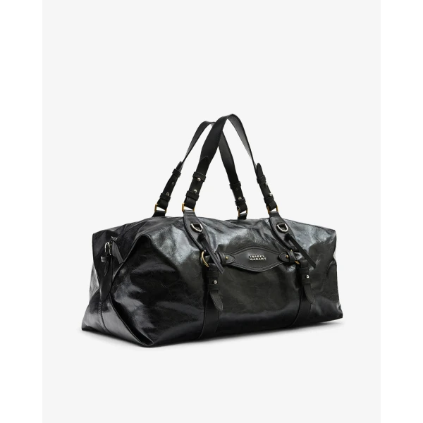 Isabel Marant Tilpa Weekender Bag in Leather, Black | Shoulder & Crossbody Bags | Coveti