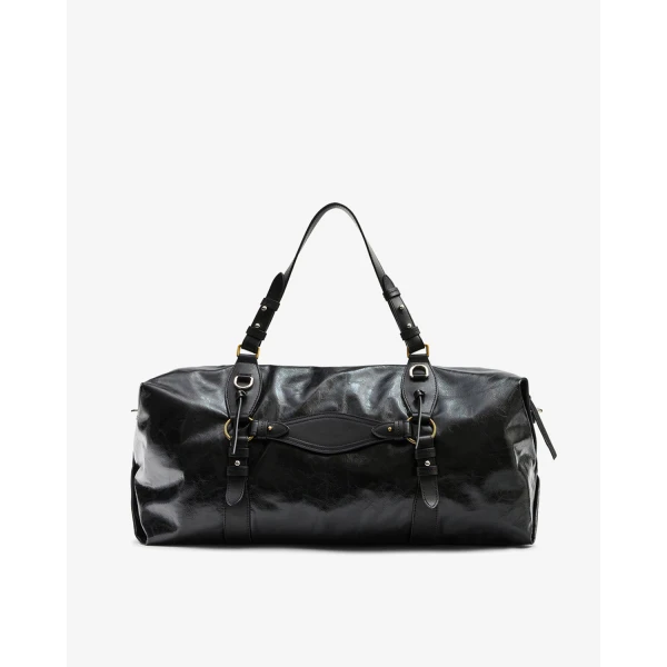 Isabel Marant Tilpa Weekender Bag in Leather, Black | Shoulder & Crossbody Bags | Coveti