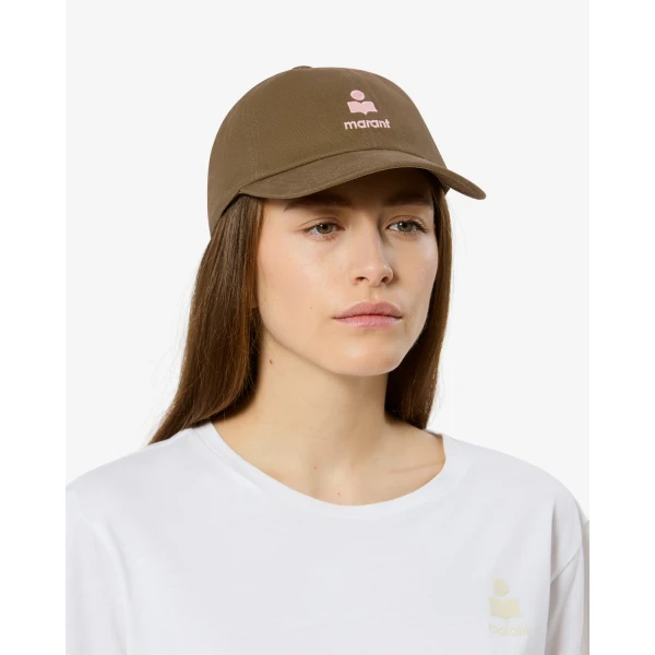 Isabel Marant Tomas Cap in Khaki and Light Pink | Hats | Coveti