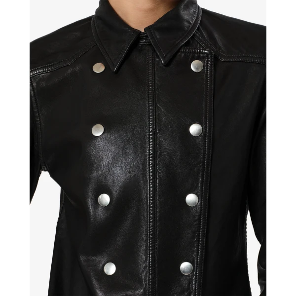 Isabel Marant Valdy Leather Shirt in Black | Shirts | Coveti