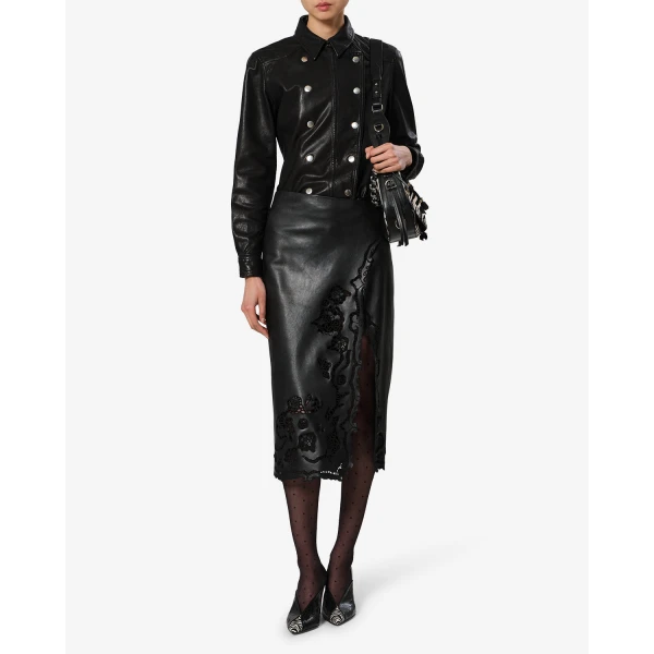 Isabel Marant Valdy Leather Shirt in Black | Shirts | Coveti