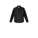 Isabel Marant Valdy Leather Shirt in Black | Women | Coveti