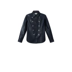 Isabel Marant Valdy Leather Shirt in Dark Navy | Women | Coveti