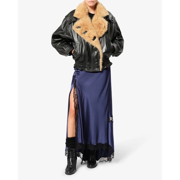 Isabel Marant Valina Leather Jacket in Black | Leather Jackets | Coveti
