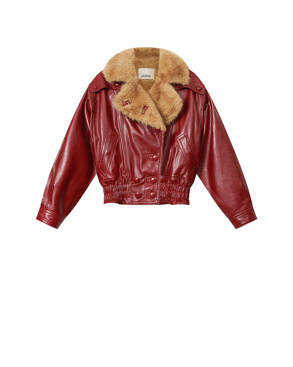 Isabel Marant Valina Leather Jacket in Deep Red Isabel Marant Valina Leather Jacket in Deep Red | Women | Coveti
