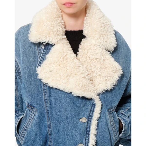 Isabel Marant Valineo Denim Jacket in Blue | Denim | Coveti