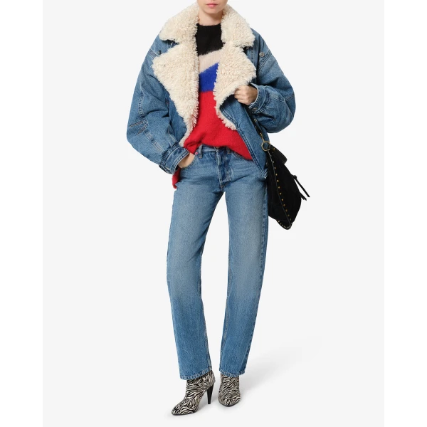 Isabel Marant Valineo Denim Jacket in Blue | Denim | Coveti