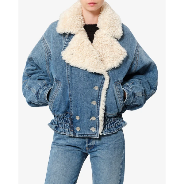 Isabel Marant Valineo Denim Jacket in Blue | Denim | Coveti
