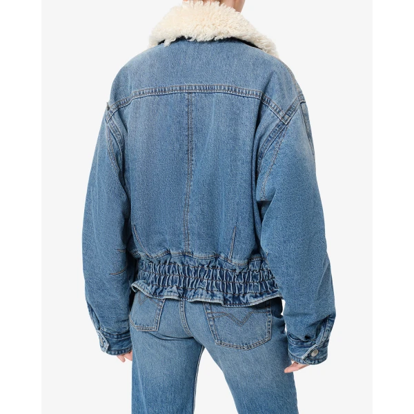Isabel Marant Valineo Denim Jacket in Blue | Denim | Coveti