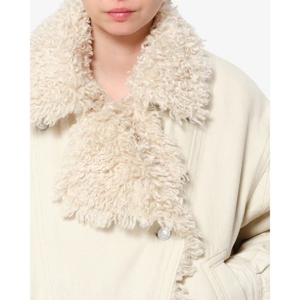 Isabel Marant Valineo Denim Jacket in Ecru | Denim | Coveti