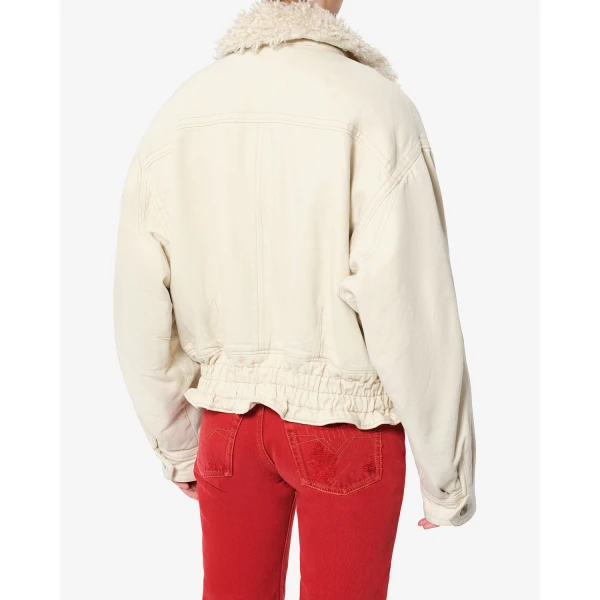 Isabel Marant Valineo Denim Jacket in Ecru | Denim | Coveti