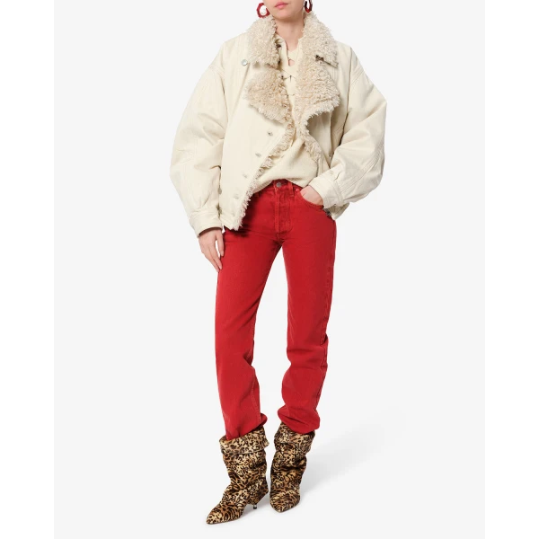 Isabel Marant Valineo Denim Jacket in Ecru | Denim | Coveti