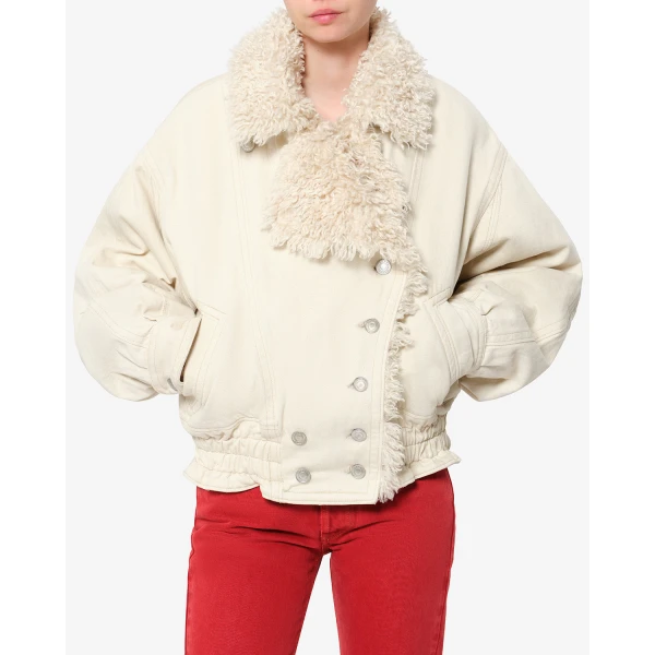 Isabel Marant Valineo Denim Jacket in Ecru | Denim | Coveti