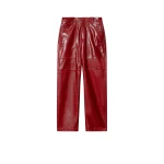 Isabel Marant Valka Leather Pants in Deep Red | Women | Coveti