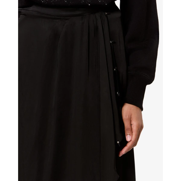 Isabel Marant Vanille Skirt in Black | Midi Skirts | Coveti