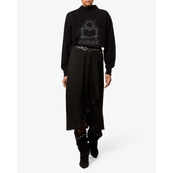 Isabel Marant Vanille Skirt in Black | Midi Skirts | Coveti