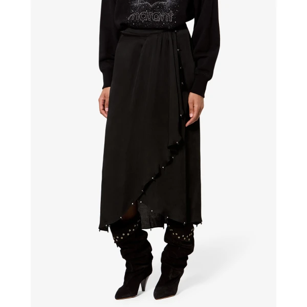 Isabel Marant Vanille Skirt in Black | Midi Skirts | Coveti