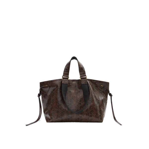 Wardy Bag in Python-Effect Leather, Mocha