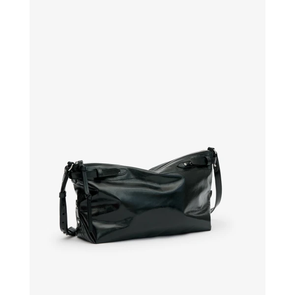 Isabel Marant Winna Day Leather Bag in Black | Shoulder & Crossbody Bags | Coveti