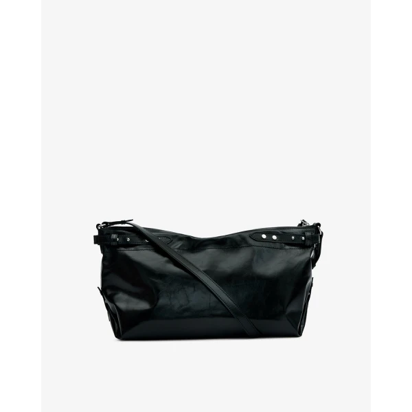 Isabel Marant Winna Day Leather Bag in Black | Shoulder & Crossbody Bags | Coveti