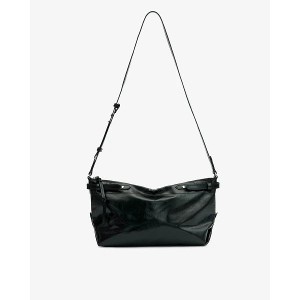 Isabel Marant Winna Day Leather Bag in Black | Shoulder & Crossbody Bags | Coveti