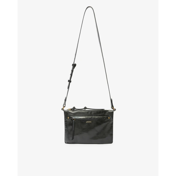 Isabel Marant Winna Duo Leather Bag in Black | Shoulder & Crossbody Bags | Coveti
