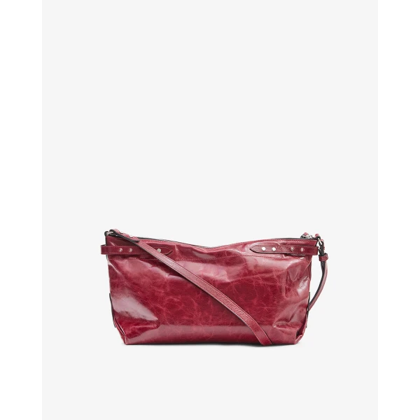 Isabel Marant Winna Grained Leather Bag in Burgundy | Shoulder & Crossbody Bags | Coveti