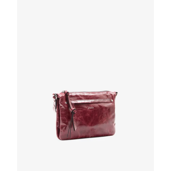 Isabel Marant Winna Leather Shoulder Bag in Burgundy | Shoulder & Crossbody Bags | Coveti
