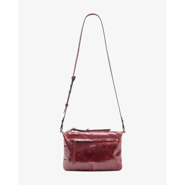 Isabel Marant Winna Leather Shoulder Bag in Burgundy | Shoulder & Crossbody Bags | Coveti