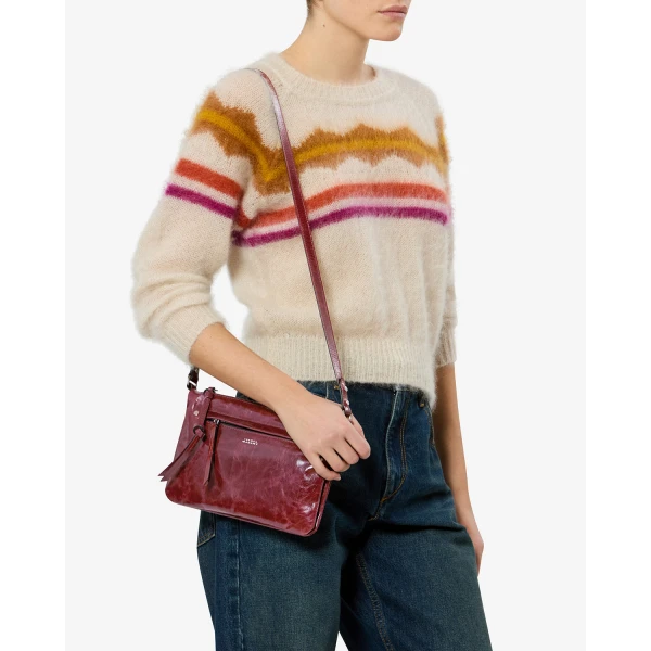 Isabel Marant Winna Leather Shoulder Bag in Burgundy | Shoulder & Crossbody Bags | Coveti
