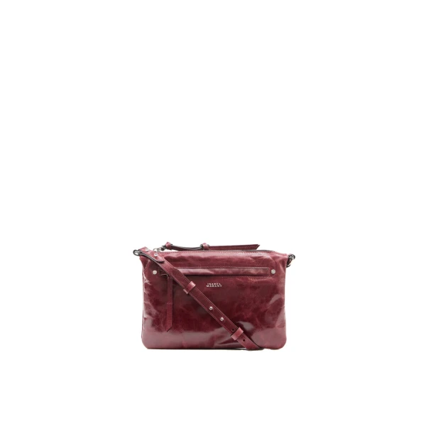 Isabel Marant Winna Leather Shoulder Bag in Burgundy | Women | Coveti