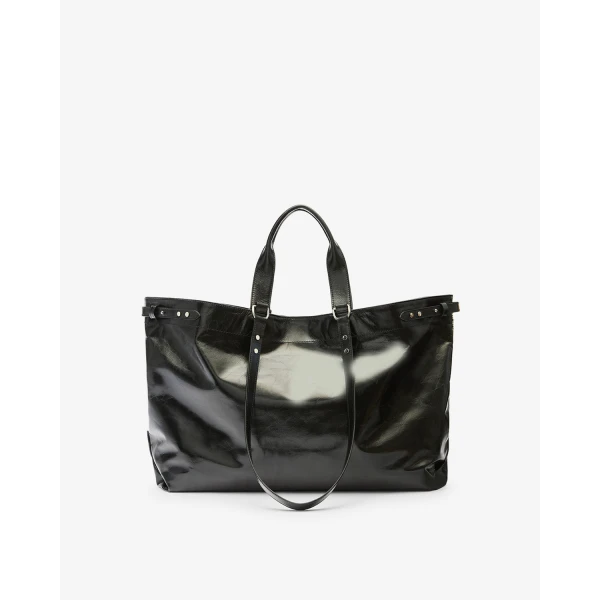 Isabel Marant Winna Tote Bag in Leather, Black | Totes & Top-Handle Bags | Coveti