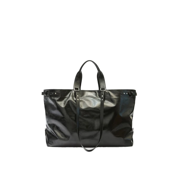 Winna Tote Bag in Leather, Black
