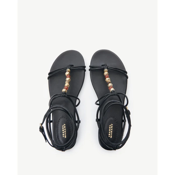 Isabel Marant Yctoria Sandals in Black | Sandals | Coveti