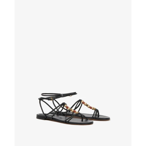 Isabel Marant Yctoria Sandals in Black | Sandals | Coveti