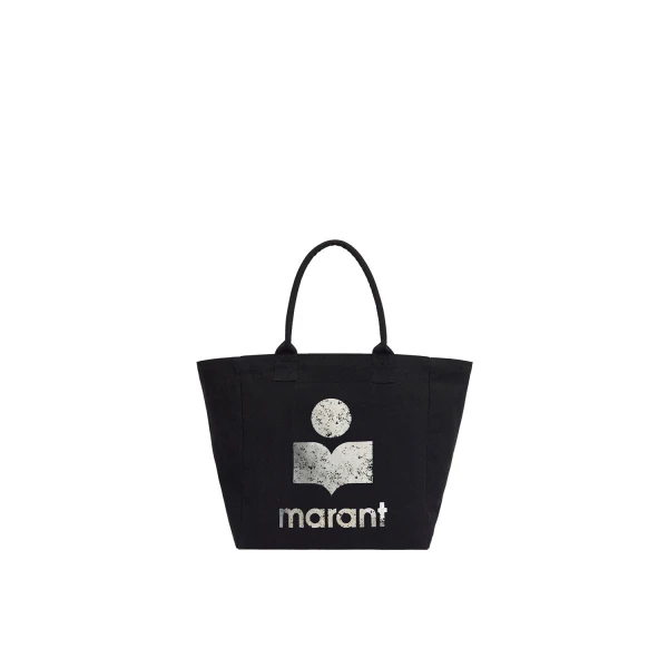 Isabel Marant Yenky Tote Bag in Black and Ecru | Women | Coveti
