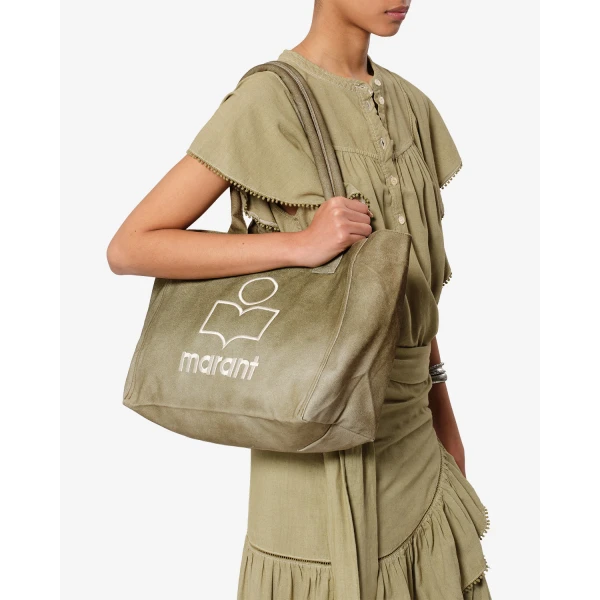 Isabel Marant Yenky Zipped Bag in Khaki | Totes & Top-Handle Bags | Coveti