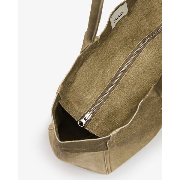 Isabel Marant Yenky Zipped Bag in Khaki | Totes & Top-Handle Bags | Coveti